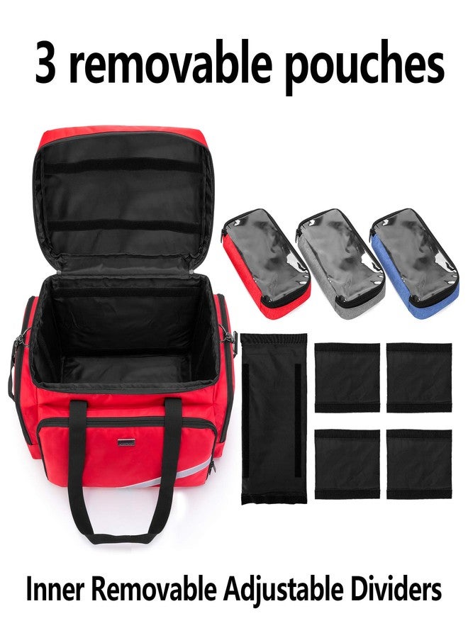 Trunab First Aid Bag Empty, Professional Medical Bag Emergency Responder Trauma Bag with Inner Dividers and No-Slip Bottom, Ideal for EMT, EMS, Paramedics, Bag ONLY - Image 2